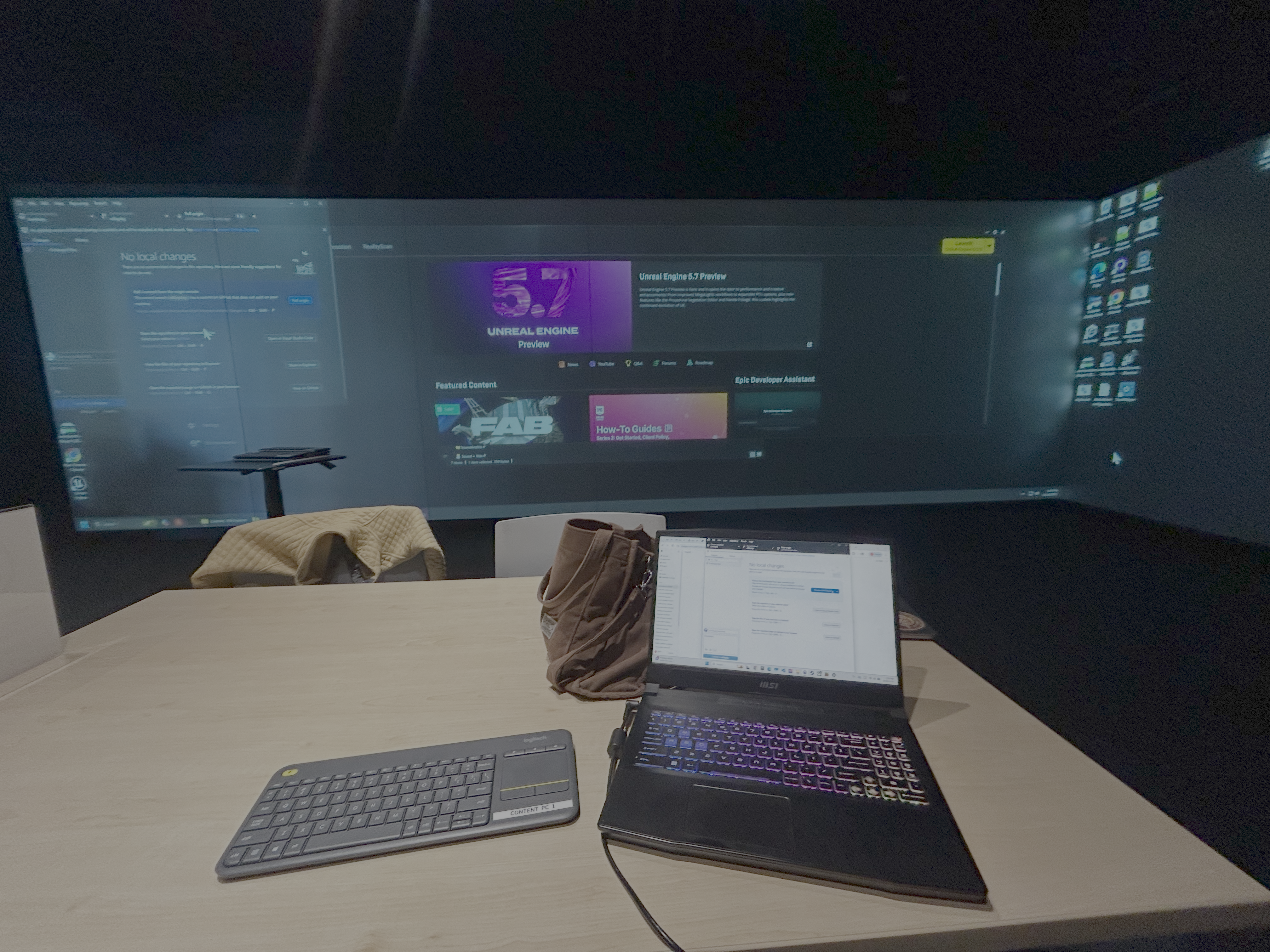 Interactive exhibit content displayed on screen